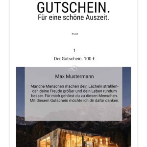 Gutschein im Wert von 100 € für besondere Erlebnisse in Dienten. Freude schenken!